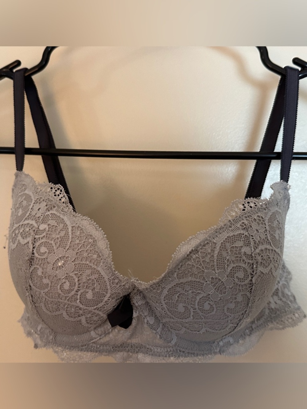 Gillligan & Omalley Grey Lace Bra Wolmen's Sz 34B